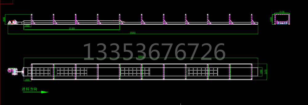 多規格吊掛式平面往復篩結構 多規格吊掛式平面往復篩結構